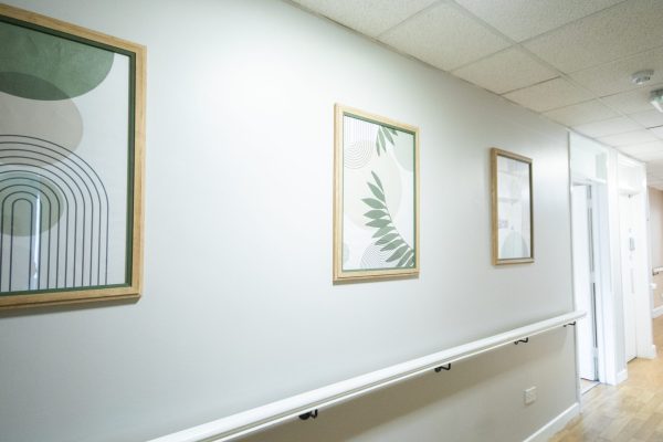 Minimalist white hallway